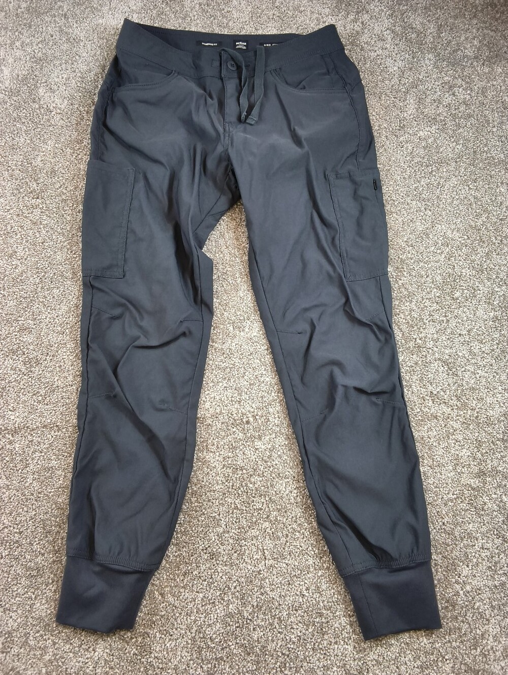 PrAna Women's Size 2 Reg Standard Fit Black Cargo Jogger Pants Outdoor Hiking